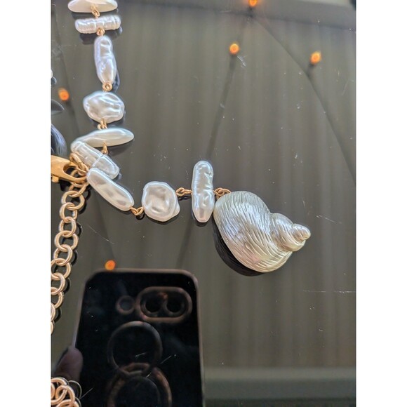 ZARA Belts Women's 2 pack Faux Pearl Shells Cord & Chain Boho Beach Hipster NEW - Picture 12 of 15